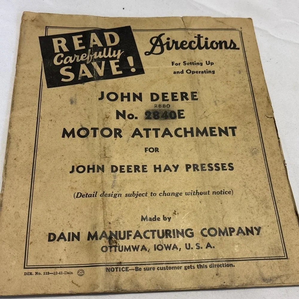 VTG John Deere Manuals Lot Farm Equipment Sea King Motor Sears Plumbing Ephemera